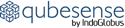 qubesense logo dark blue